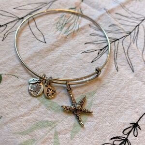 ALEX AND ANI Starfish and Pearl Charm Bangle